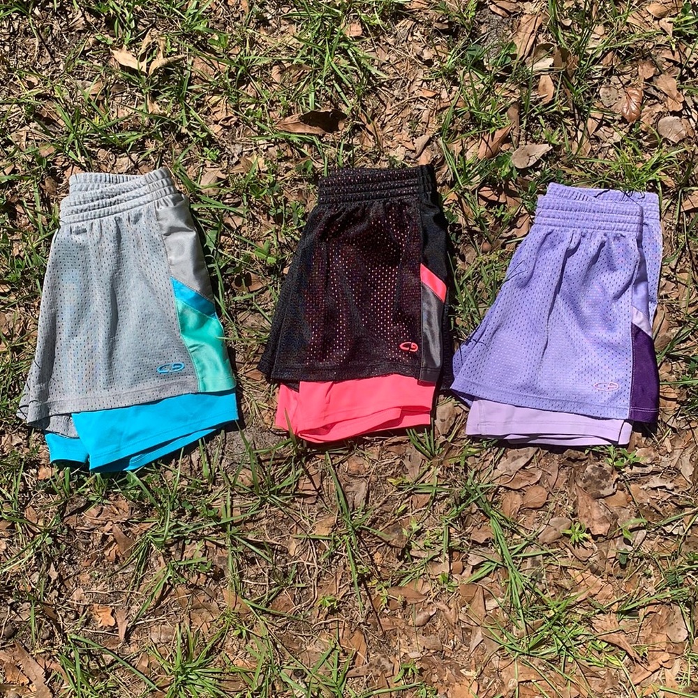 Champion Girls Blue and Teal Athletic Shorts